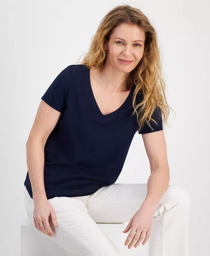 Women'S Perfect V-Neck T-Shirt, Created for Macy'S