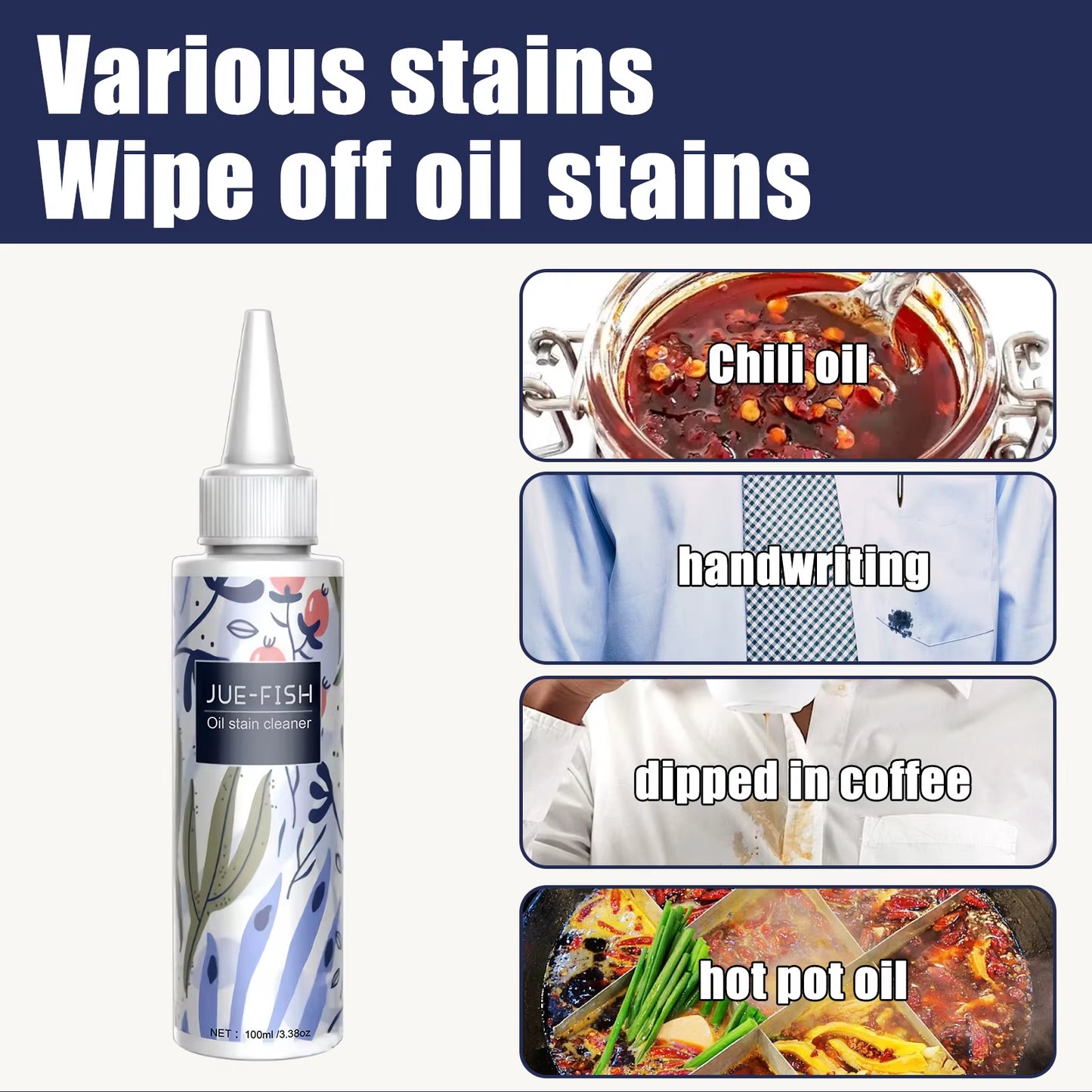 Clothes Oil Stain Remover, Oil Stain Yellowing Clothes Cleaner the Ingredients Are Safe and Environmentally Friendly