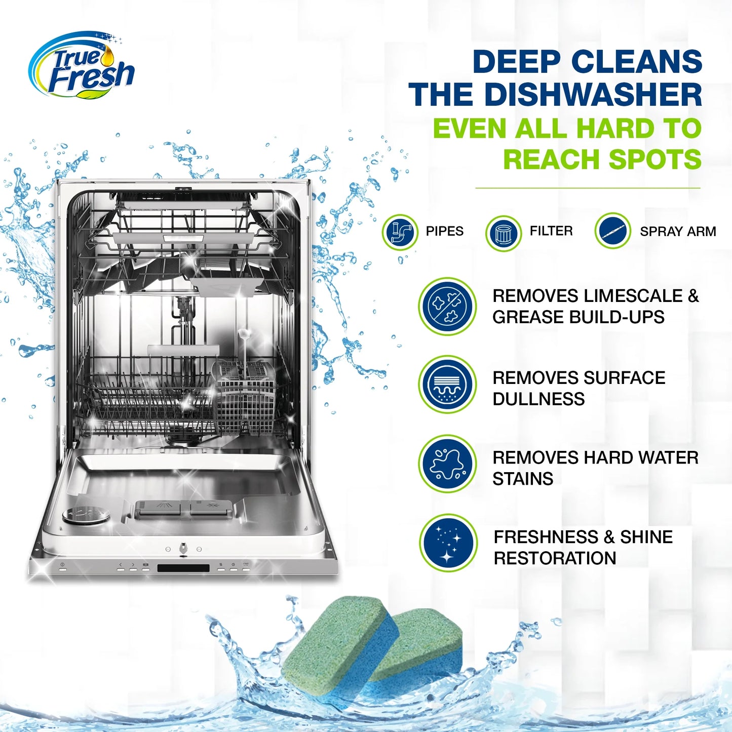 Washing Machine Cleaner and Dishwasher Cleaner Tablets Bundle - 24 Pack Each