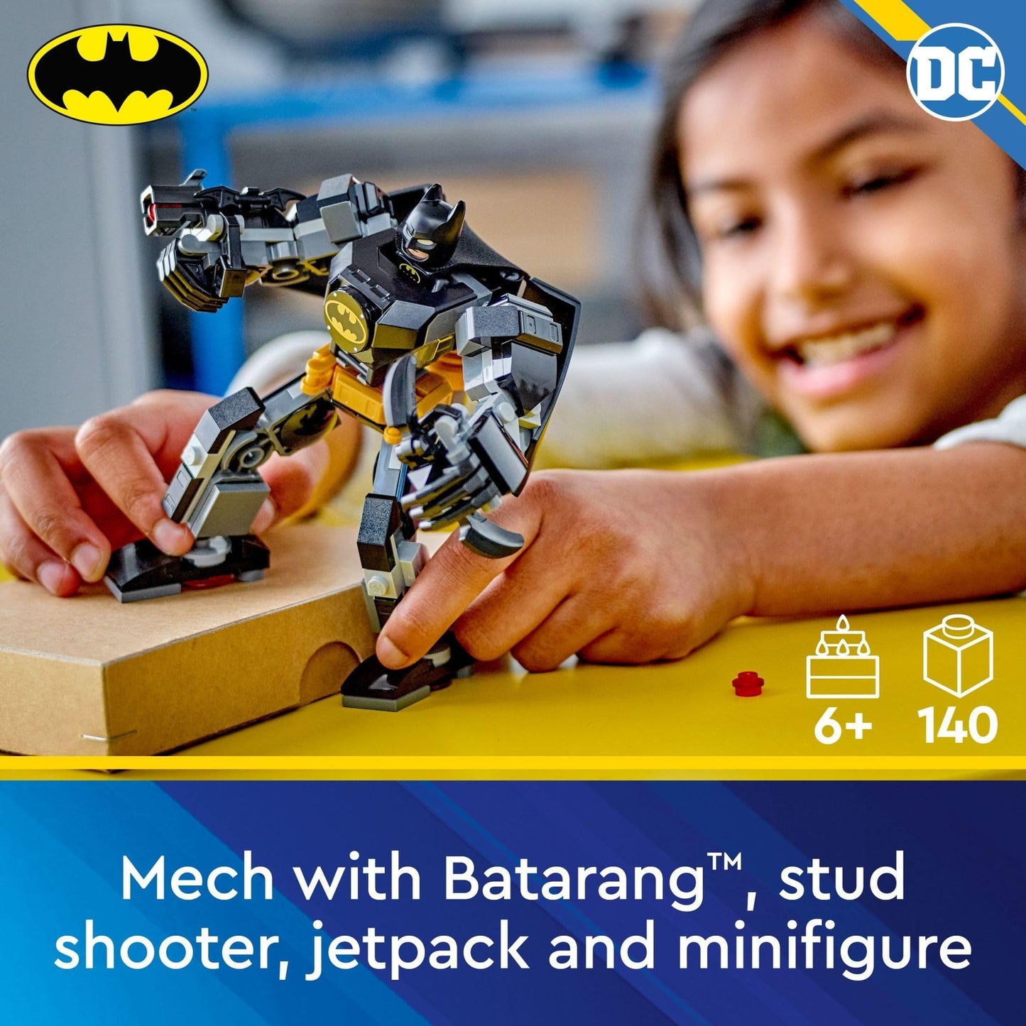 Batman Mech Armor Superhero Toy Buildable Figure 140 Pieces for Ages 6 and Up