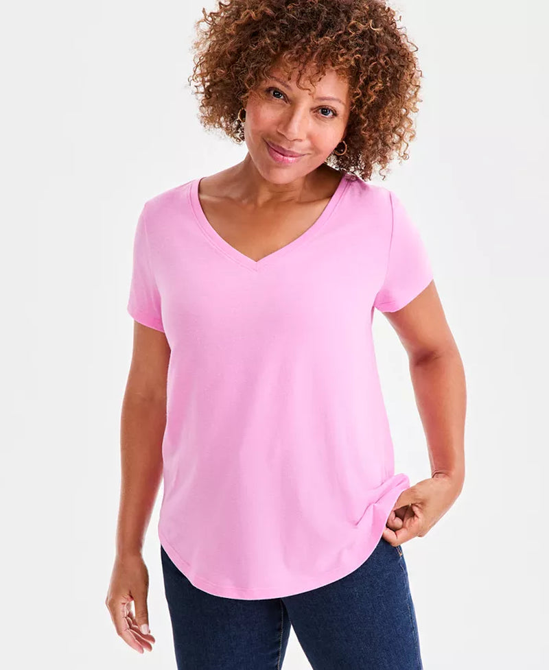 Women'S Perfect V-Neck T-Shirt, Created for Macy'S