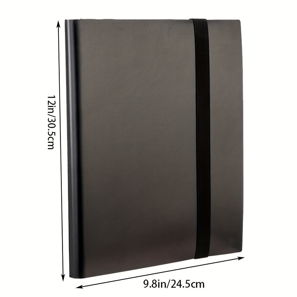 360 Card Pocket Binder with Strap 9 Pocket Trading Cards Album Folder, Black