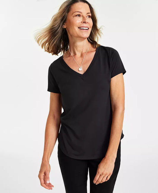 Women'S Perfect V-Neck T-Shirt, Created for Macy'S