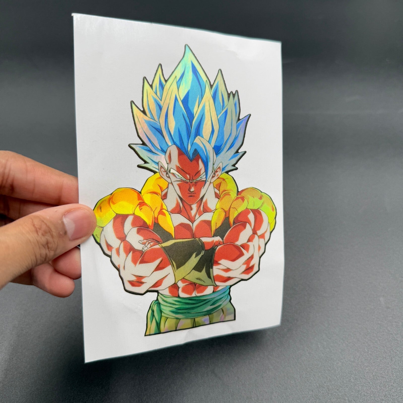 Dragon Ball Gogeta Super Saiyan Blue Arms Crossed Holographic Sticker