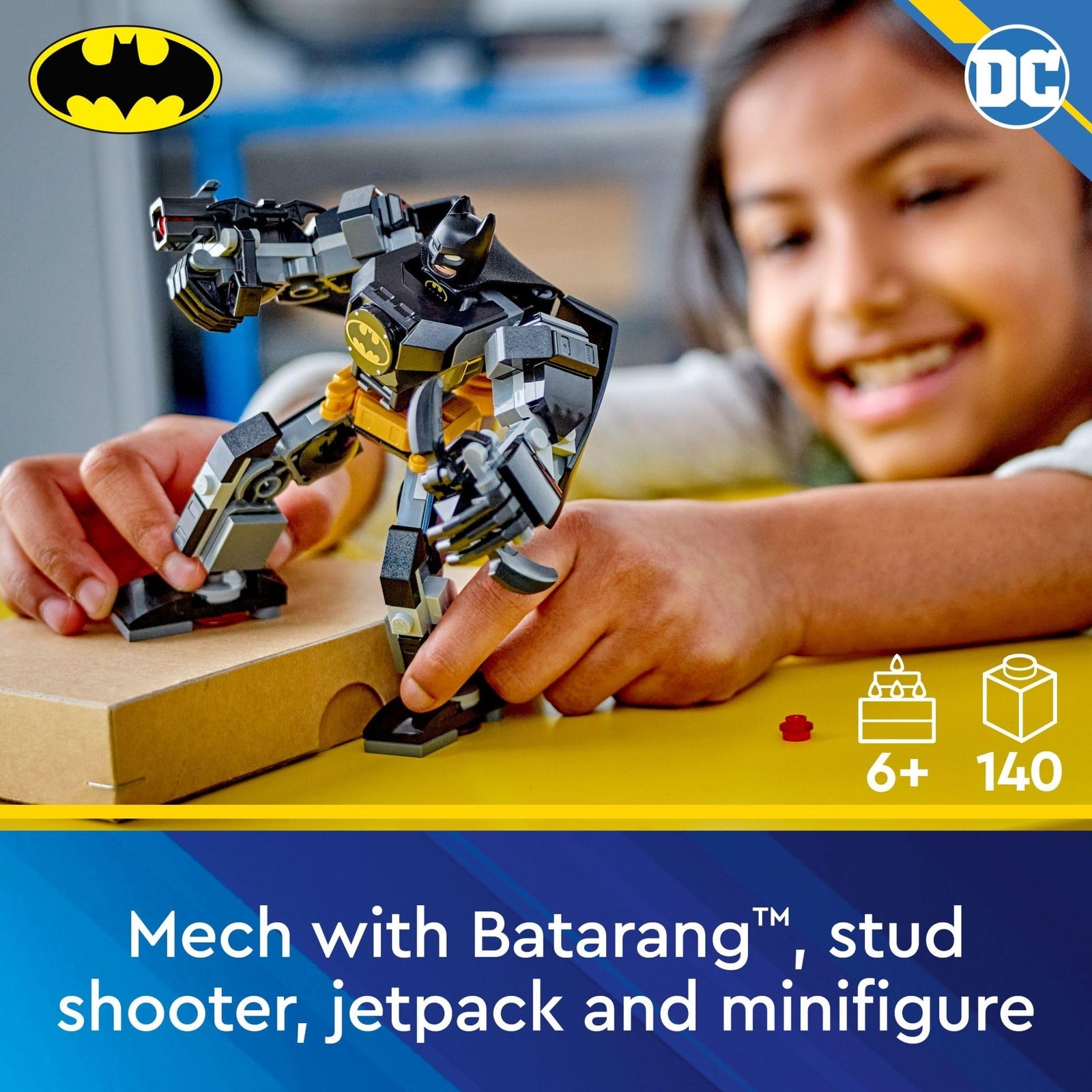 Batman Mech Armor Superhero Toy Buildable Figure 140 Pieces for Ages 6 and Up
