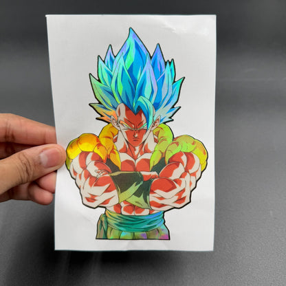 Dragon Ball Gogeta Super Saiyan Blue Arms Crossed Holographic Sticker