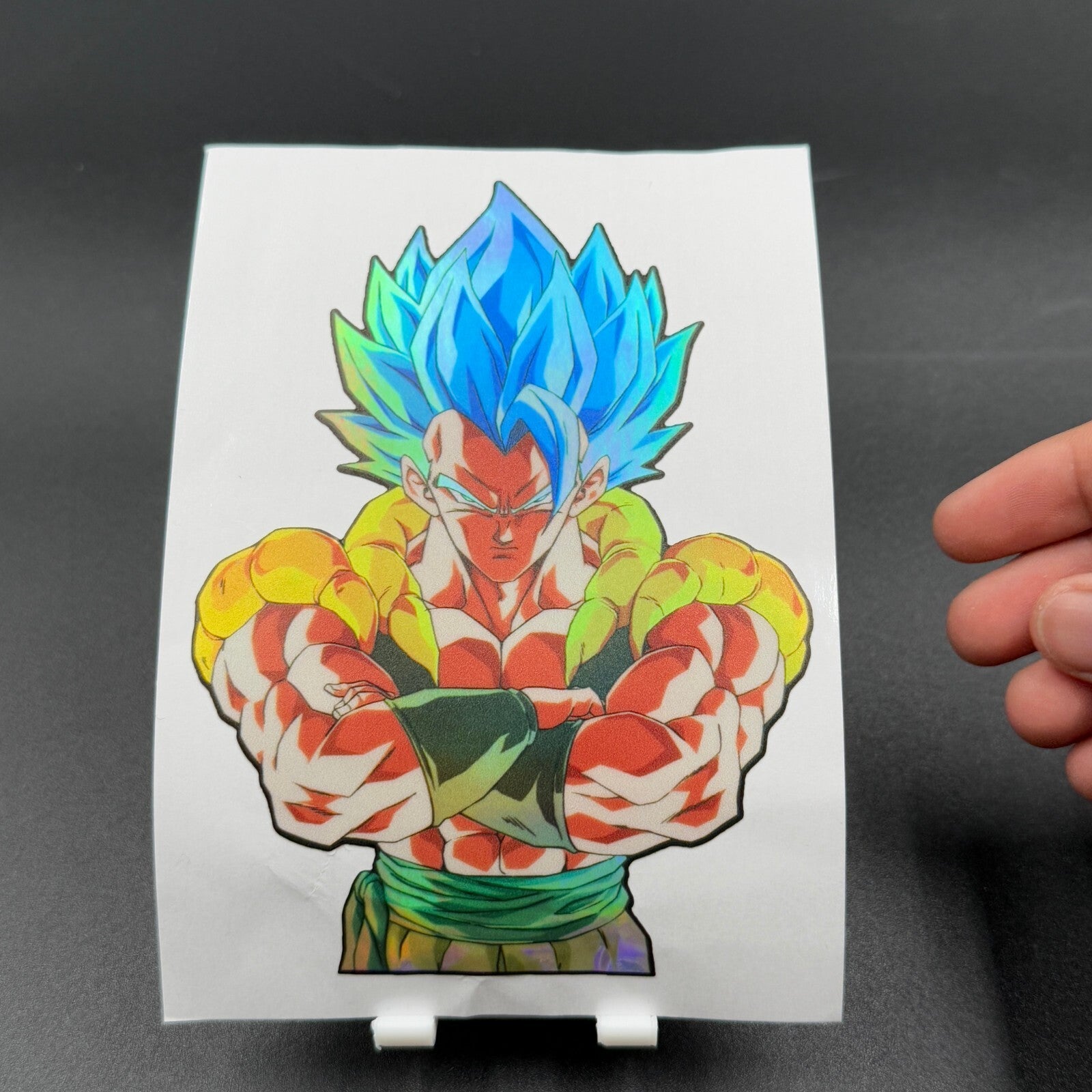 Dragon Ball Gogeta Super Saiyan Blue Arms Crossed Holographic Sticker