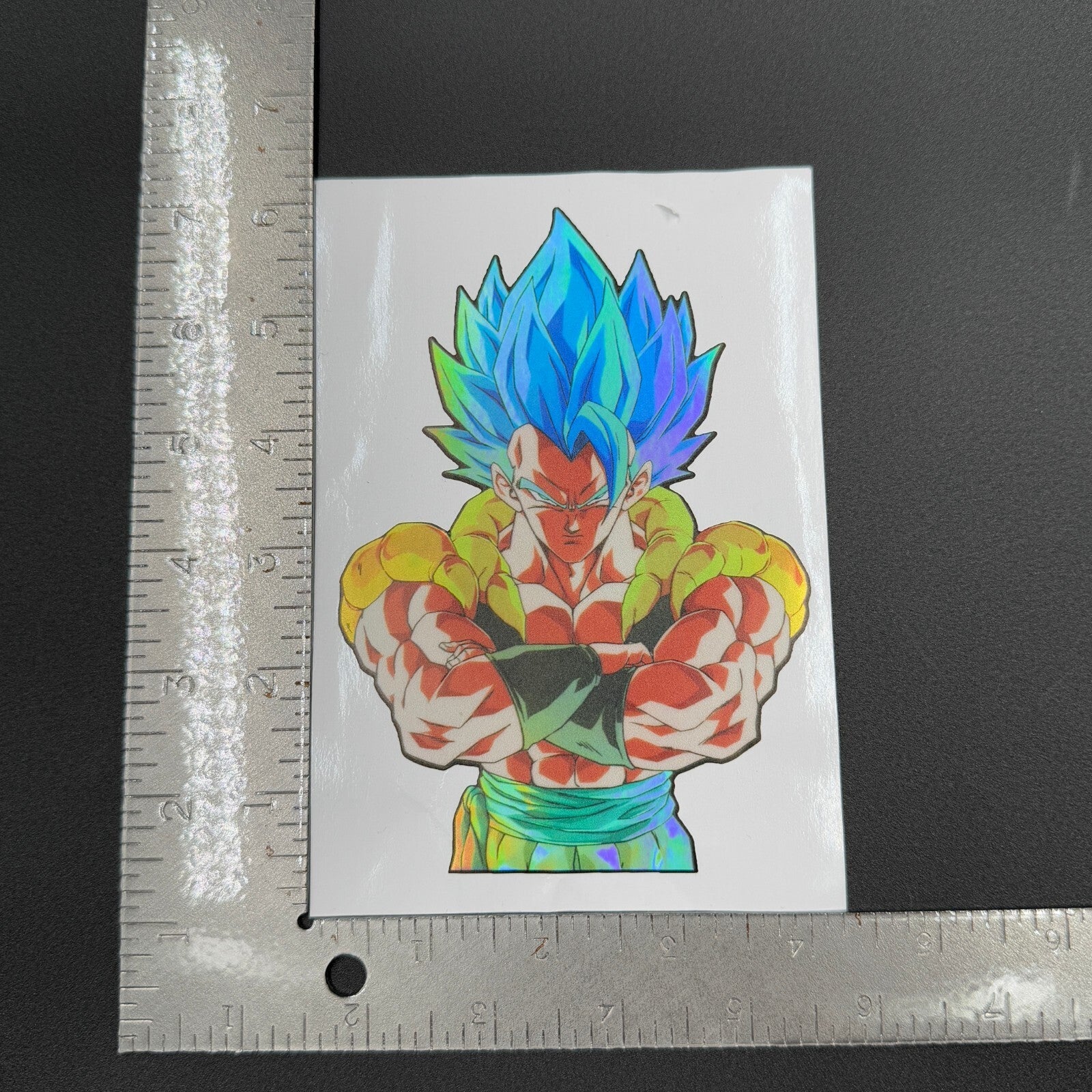 Dragon Ball Gogeta Super Saiyan Blue Arms Crossed Holographic Sticker