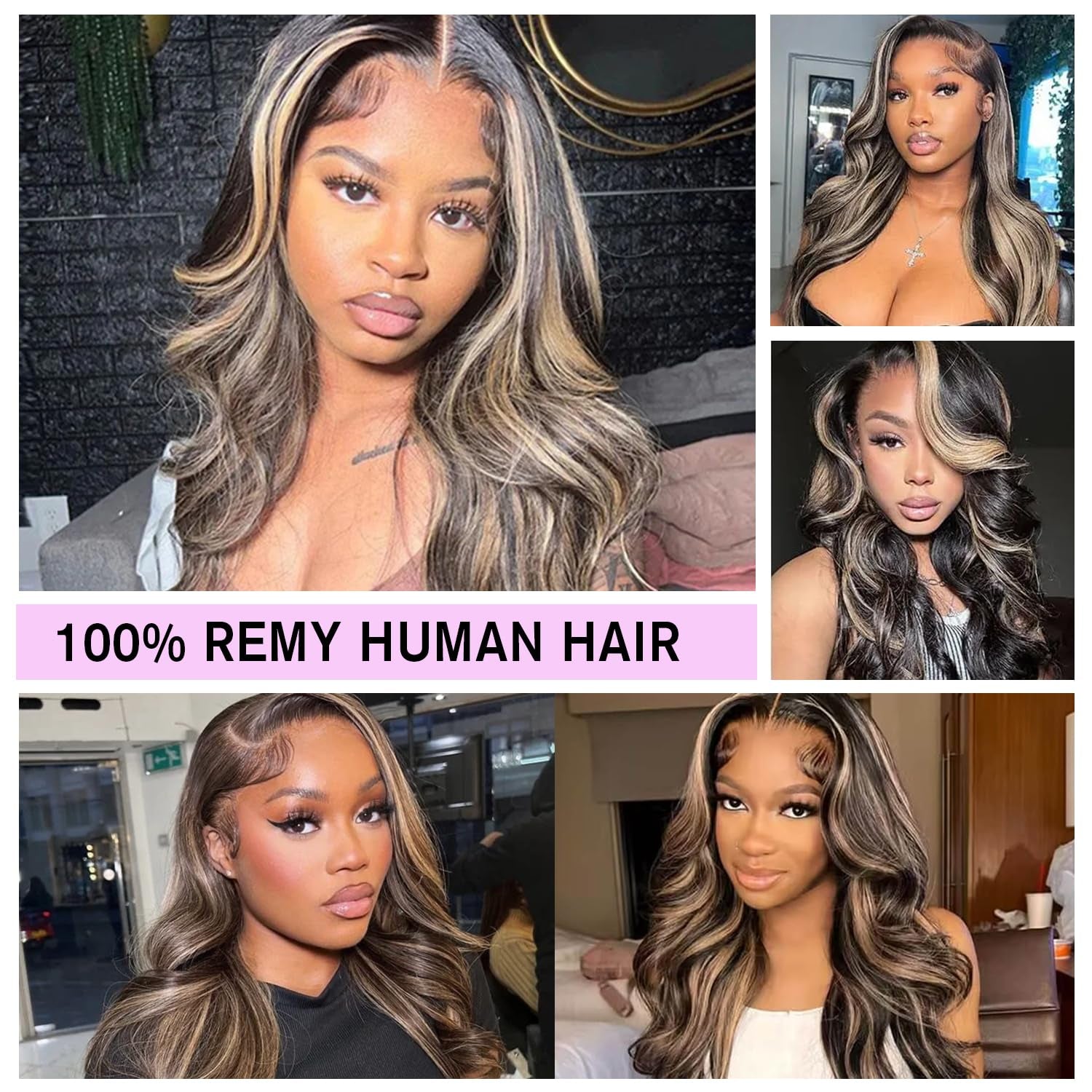 Ombre Lace Front Wig Human Hair Pre Plucked 1B/27 Highlight Lace Front Wig Human Hair with Baby Hair 180 Density 13X4 Body Wave Colored Lace Front Wigs Human Hair Glueless Wigs 20 Inch