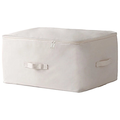 Storage Box,Large Canvas Comforter Storage Bags Closet Organizer for Clothes Sweater Clothes Organizer with Zipper Four Carrying Handles