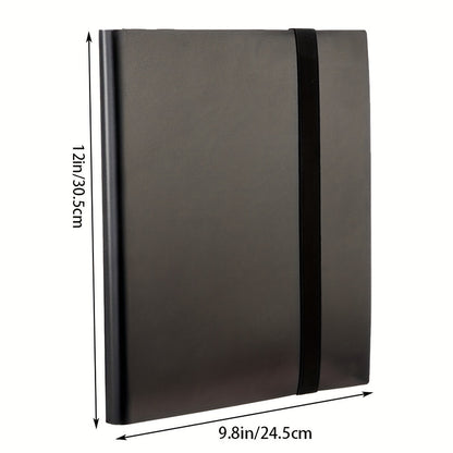 360 Card Pocket Binder with Strap 9 Pocket Trading Cards Album Folder, Black